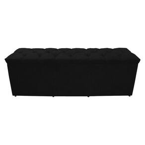 Calçadeira Baú Paris King 195 Cm Botão Strass Suede Preto Eli Móveis