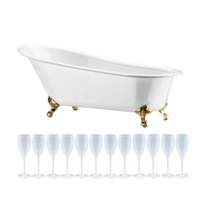 Kit Champanheira Branca Banheira P/12 Garrafas + 12 Taças