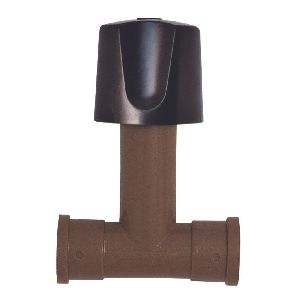 Registro Pressão Rebouças 25mm Branco com Volante Marrom - Embalagem 12 Unidades