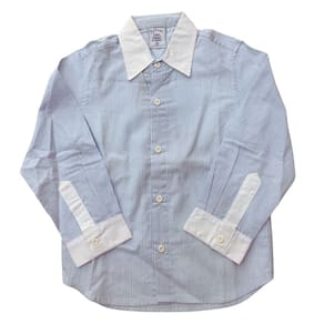 Camisa manga longa infantil masc Silvaz azul branco listrada