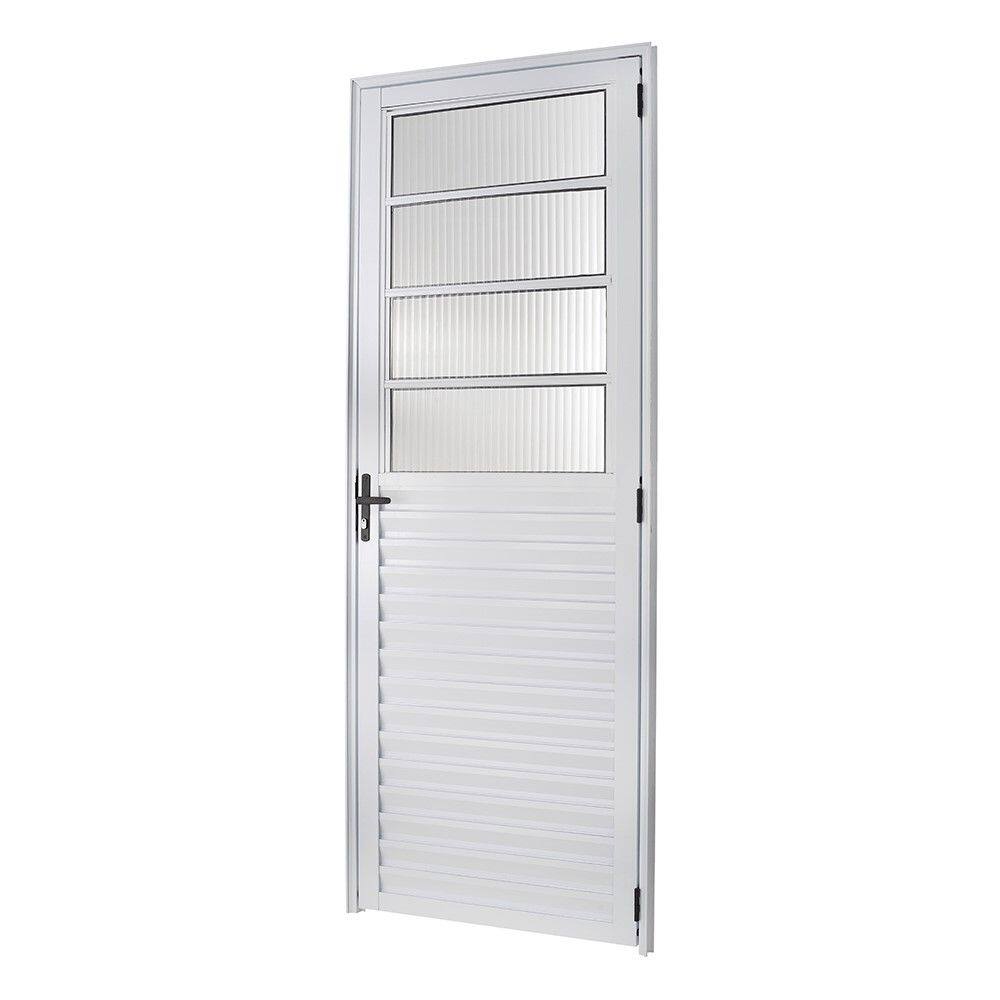 Porta basculante 2,10x80 lado ESQUERDO no alumínio branco