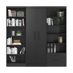 Conjunto de Livreiros 3 Módulos com 2 Portas e 2 Gavetas - Qmovi