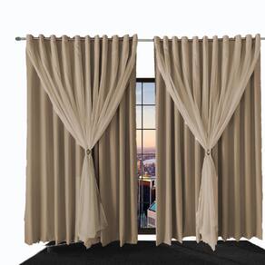cortina para quarto e sala blecaute Ana 3,00 x 2,70 bege
