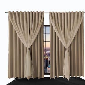 cortina para quarto e sala blecaute Ana 2,00 x 1,90 cinza
