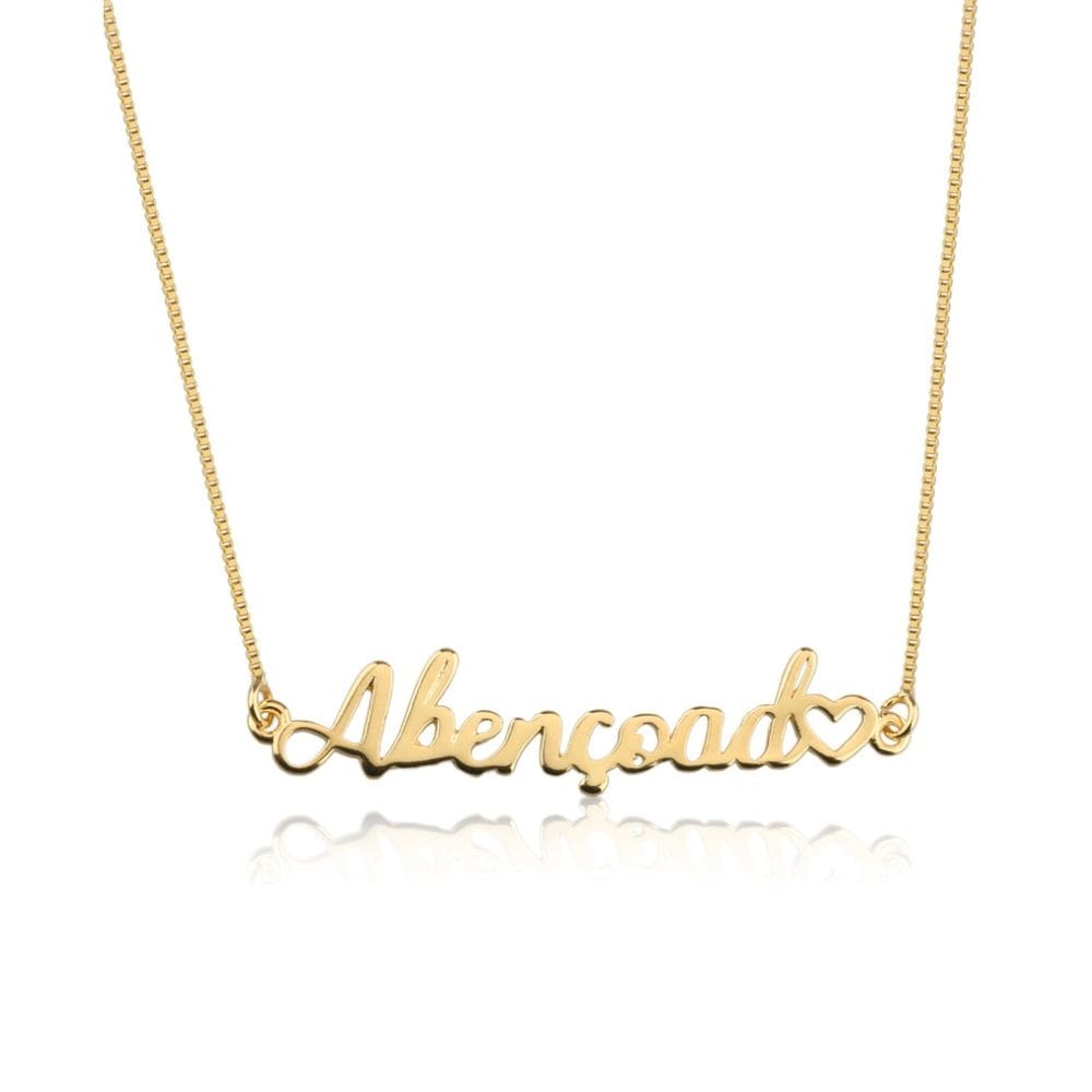 Colar Abençoada Folheado a Ouro 18K