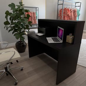 Balcão de Atendimento para Recepção - 120cm de Largura Preto