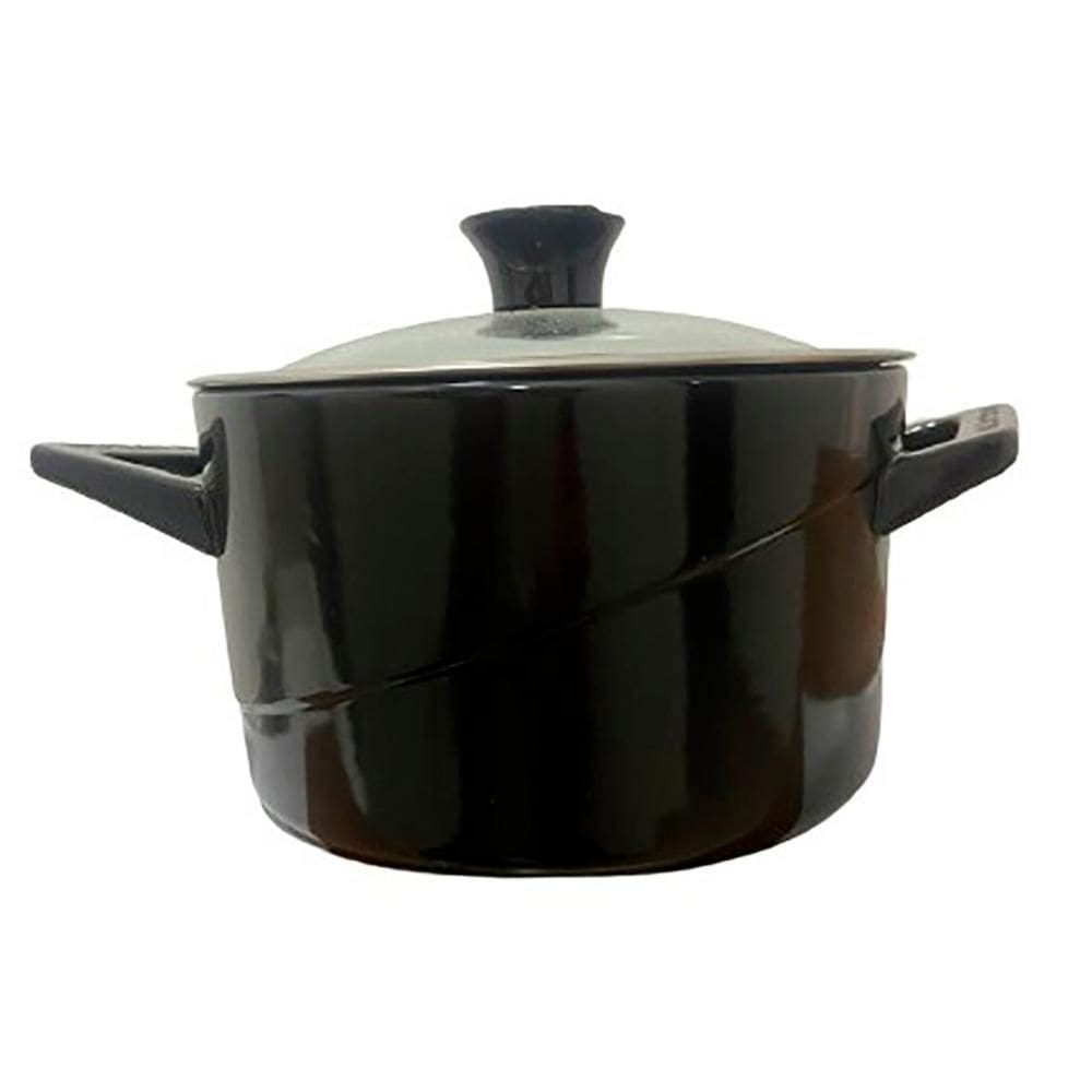 Panela De Cerâmica Refratária 2Litros Cozinha 21Cm Preto