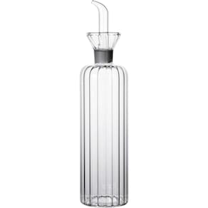 Porta Azeite Galheteiro 250Ml Vidro Canelado E Bico Dosador