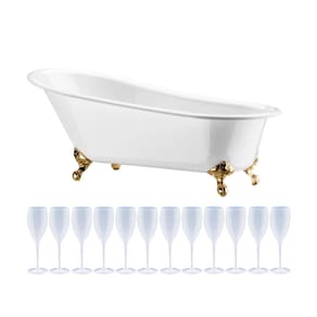 Kit Champanheira Branca Banheira P/12 Garrafas + 12 Taças