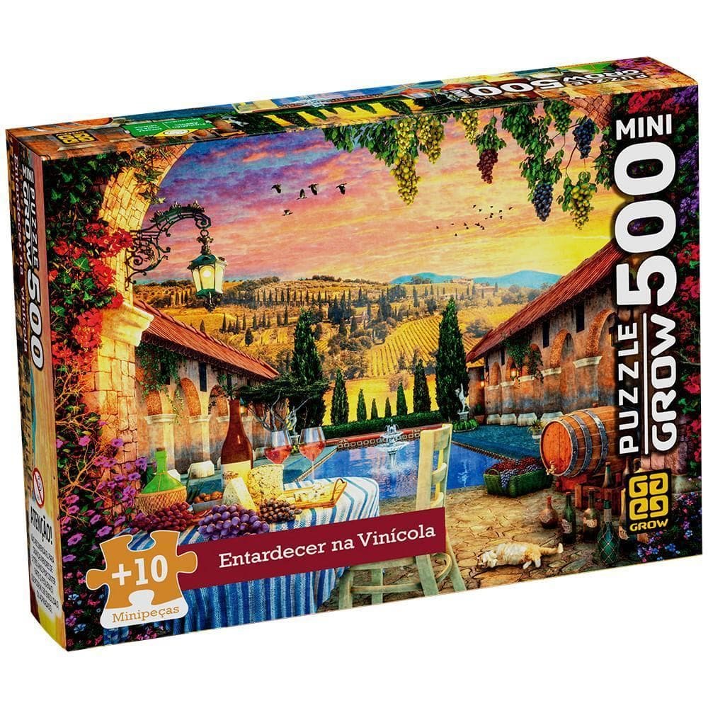 Mini Puzzle 500 Peças Entardecer Na Vinícula