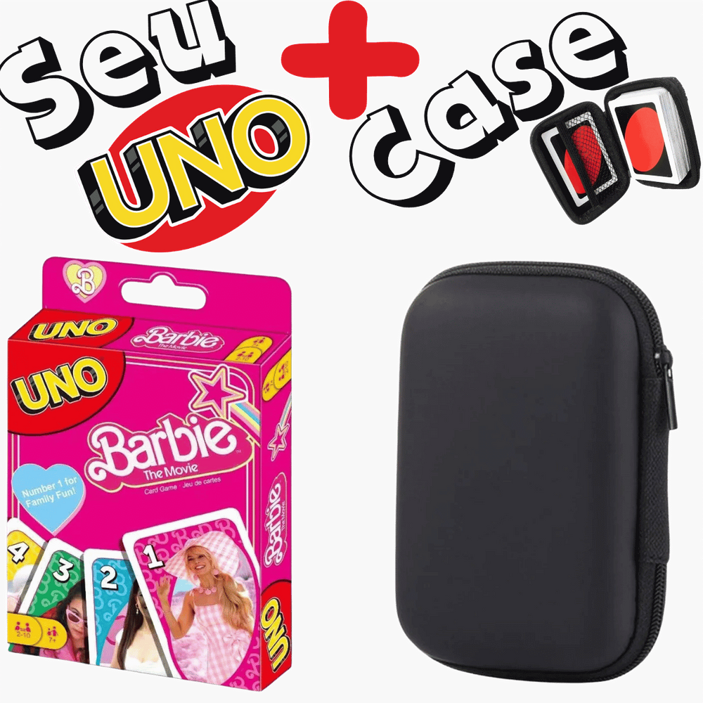 Kit Case + Jogo de Cartas UNO - Barbie