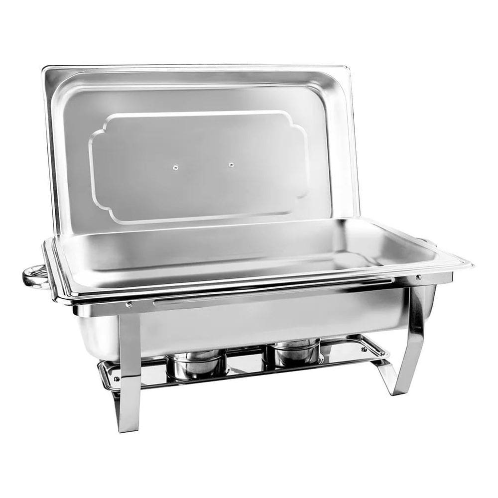 Rechaud Rm Retangular Em Aço Inox Banho Maria 1 Cuba E