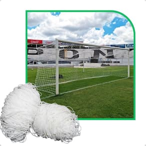 Par De Rede Futebol Campo Copa México Quadrada Fio 4Mm Nylon
