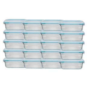 20 Potes Vidro 370ML Hermético Forno/Freezer Marmita Lanche