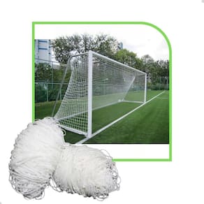 Par De Rede De Futebol Society 6Mts Quadrada Fio 4Mm Seda