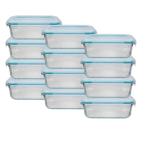 12 Potes Vidro 370ML Hermético Forno/Freezer Marmita Lanche
