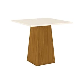 Mesa de Sala Jantar Dora c/Tampo Madeirado 90x90cm Nature/Off White - Henn