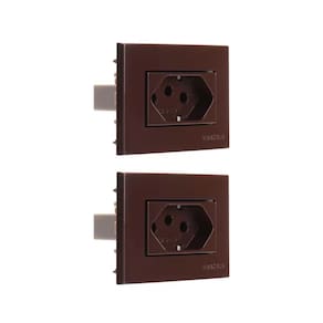 02 Tomada P/ Moveis Margirius 2p+t Marrom 20a 250v