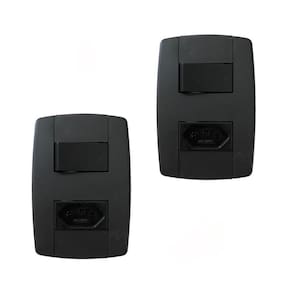 Kit 2 Conjunto Interruptor Simples + Tomada 10A 250V Preta