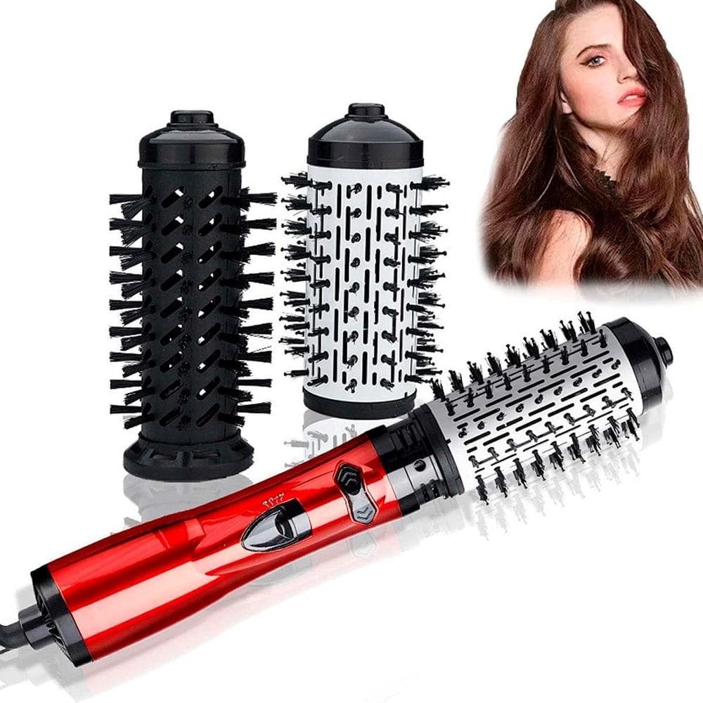 Escova Rotativa 2 Em 1 Potente Alisadora Secador Cabelo