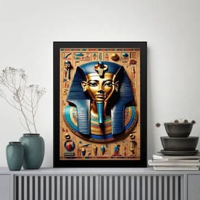 Quadro Decorativo Arte Egípcia 24X18Cm - Com Vidro
