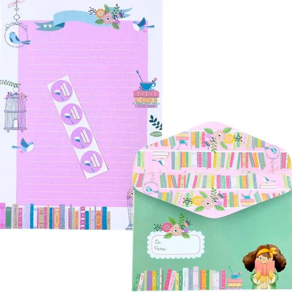 Papel De Carta + Envelope C/04 Buendia - Amor Por Livros