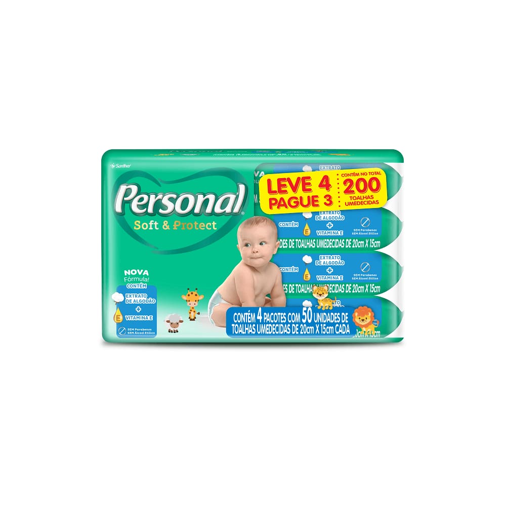 Toalha Umed.Personal Baby Leve 4 Pague 3