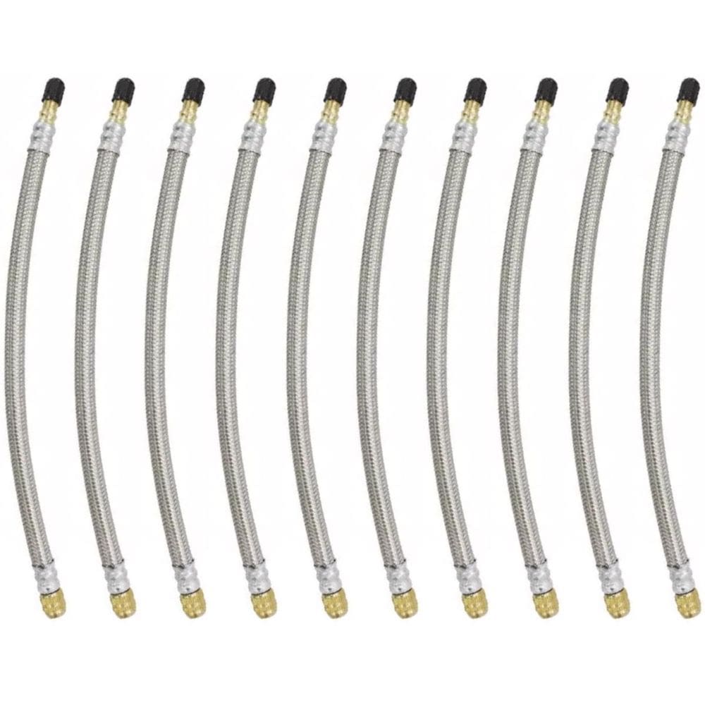 10 Prolongador Extensão Flexível Malha de Aço 210mm Bico De Roda