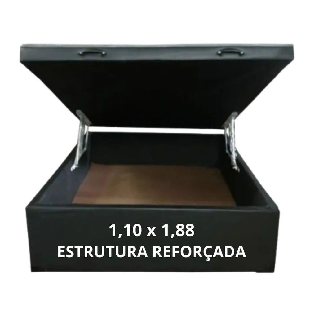 Cama box baú Solteirão 110 x 188 - Estrutura Reforçada com blindagem
