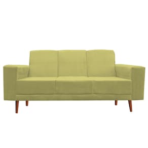Namoradeira Sofá 3 Lugares Arezzo Suede Amarelo