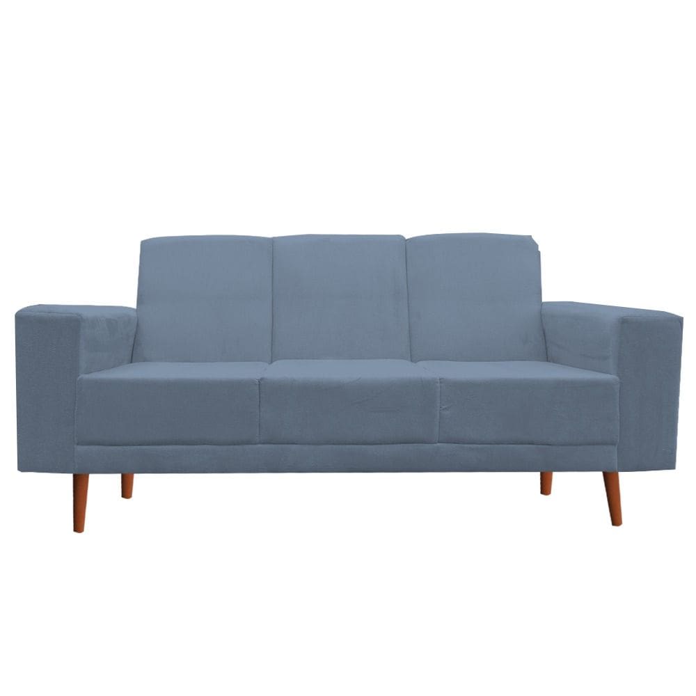 Namoradeira Sofá 3 Lugares Arezzo Suede Cinza