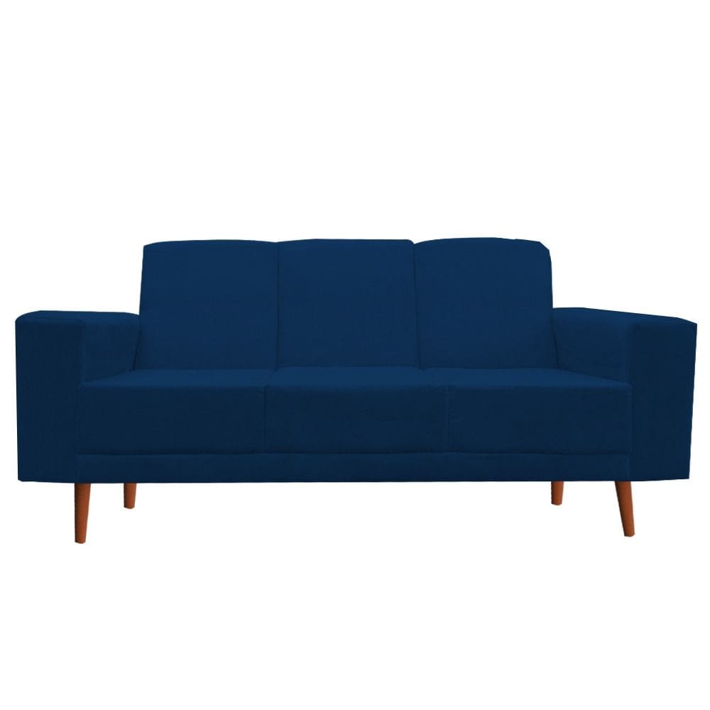 Namoradeira Sofá 3 Lugares Arezzo Suede Marinho