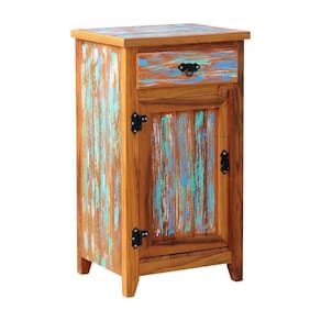 Armário Balcão Arcais 50 Cm 1 Porta Madeira Maciça Pátina