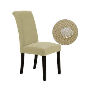 Kit 8 Capas De Cadeira Impermeável Sala De Jantar Champanhe