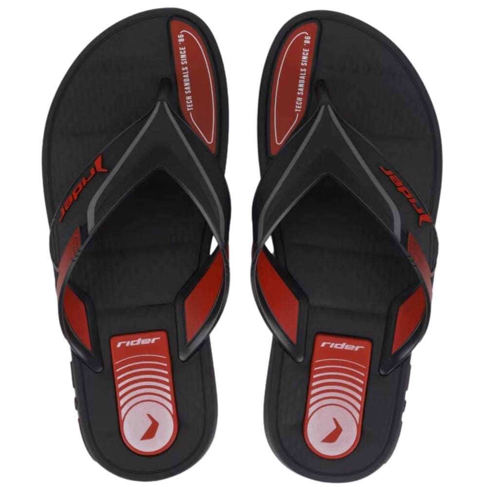 Chinelo Rider Sprint Masculino Preto Vermelho