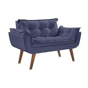 Poltrona Namoradeira Opalla 2 Lugares Dsalla Suede Azul Bic