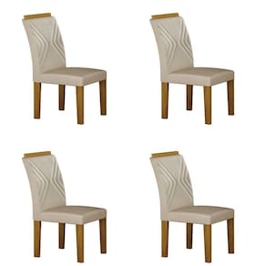 Kit 04 Cadeiras Sala De Jantar Clara Mdf Moveis Leifer Freijó,joli Palha