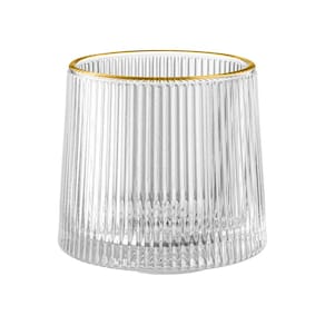 Copo baixo Cameratta em vidro com borda dourada 180ml A7,5cm