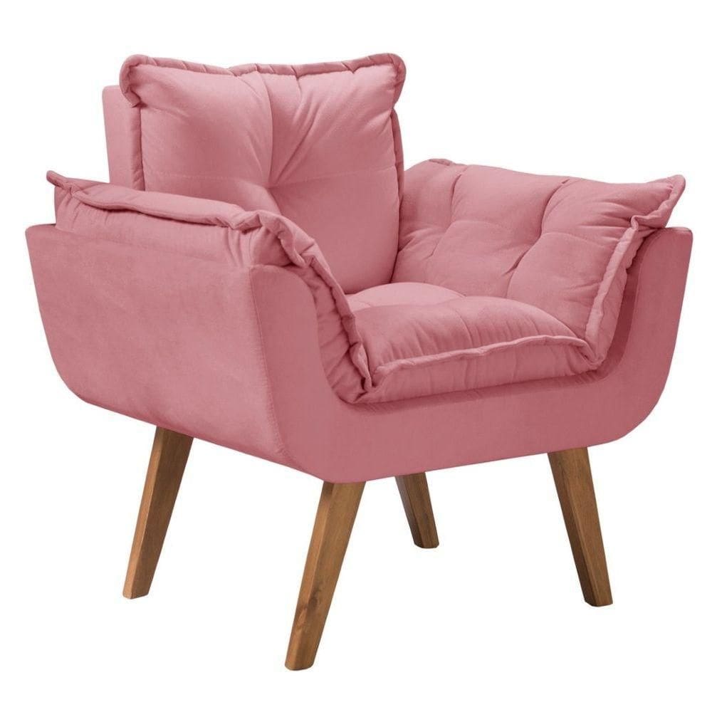 Poltrona Opalla 1 Lugar Suede D Salla Rosa