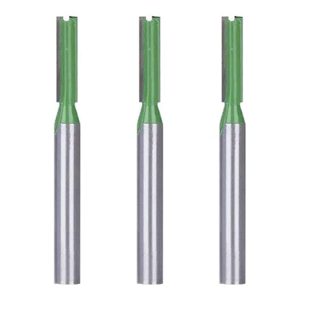 Kit 3 Fresa Reta Paralela 5Mm Haste 6Mm Metal Duro Madeira