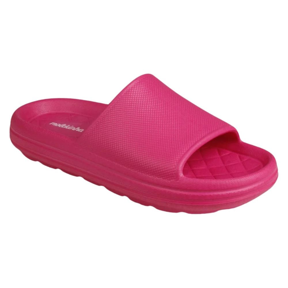 Chinelo Molekinha Slide Nuvem Conforto Rosa Escuro