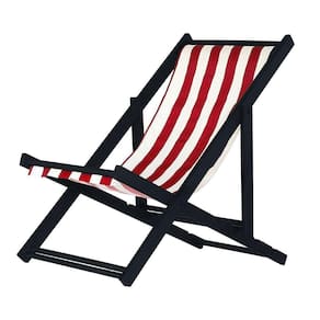 Espreguiçadeira Preguiçosa Dobrável Black Sb-list. Verm-branco
