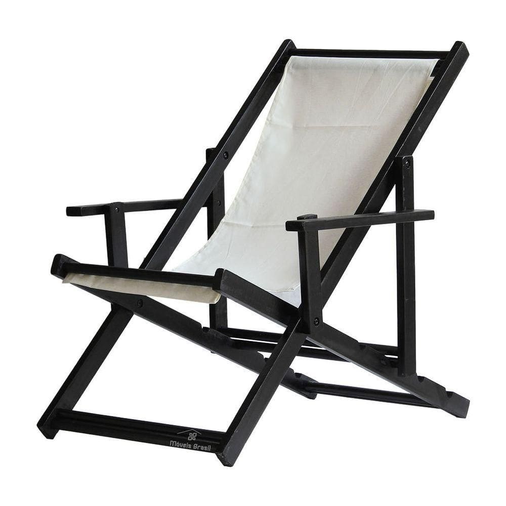 Espreguiçadeira Preguiçosa Dobrável Black Cb-branco