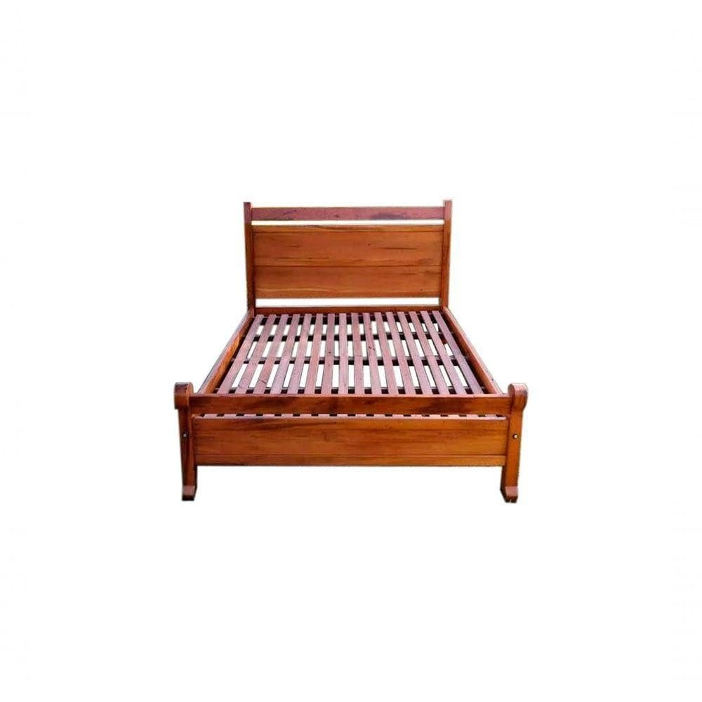 Cama Casal De Madeira Maciça Natural