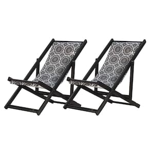 Kit 2 Espreguiçadeiras Dobrável Black Sb-mandala