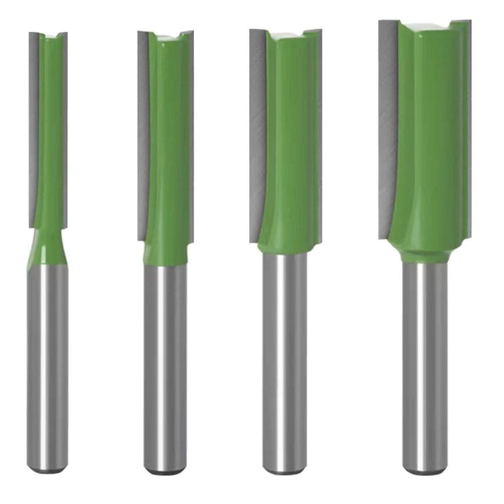 Kit 4 Fresas Retas 6 A 12Mm Haste 6Mm Para Tupia Metal Duro