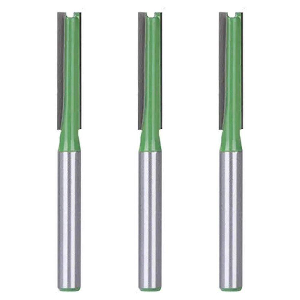 Kit 3 Fresa Reta Paralela 6Mm De Tupia Haste 6Mm Metal Duro