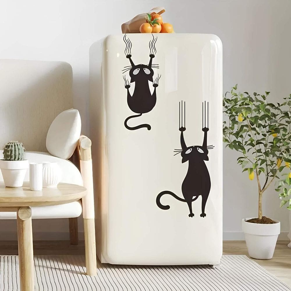 Adesivo De Geladeira Gatos Arranhando