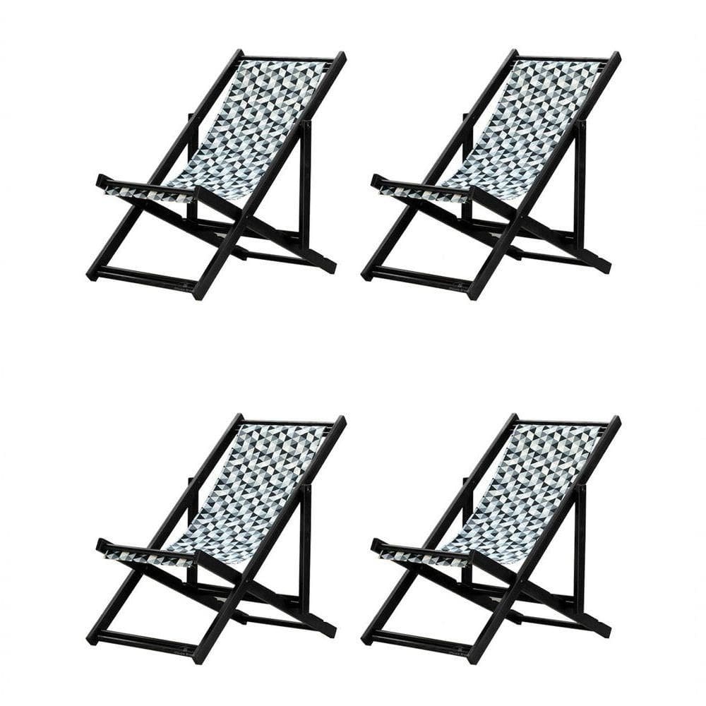 Kit 4 Espreguiçadeiras Dobrável Black Sb-triang Preto