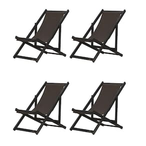 Kit 4 Espreguiçadeiras Dobrável Black Sb-marrom